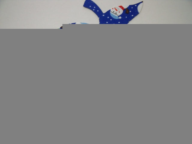 Christmas Apple Laser Cut Appliques (Size: with FUSIBLE - 5"H, Color: Blue Snowmen)