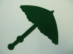 Parasol / Umbrella Laser Cut Appliques (Size: 4"H, Color: Green)