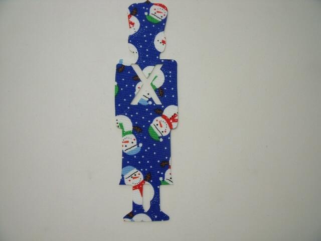 Christmas Toy Soldier Laser Cut Appliques (Size: with FUSIBLE - 7"H, Color: Blue Snowmen)