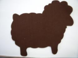 Easter Lamb Laser Cut Appliques (Size: 4"W, Color: Brown , Direction: Facing left)
