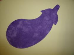 Eggplant/Squash Laser Cut Appliques (Color: Tonal - Purple, Size: With FUSIBLE- 5"W, Direction: Facing right)