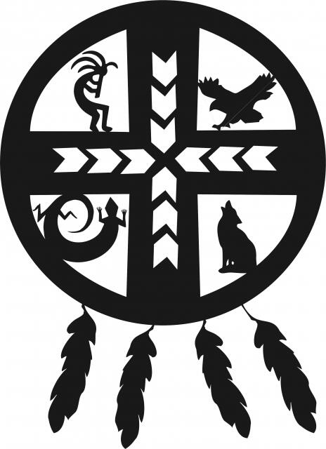 Dream Catcher Laser Cut Appliques (Size: with FUSIBLE - 8"H, Color: Black)