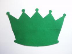 Crown Laser Cut Appliques (Size: with FUSIBLE - 6"W, Color: Green )