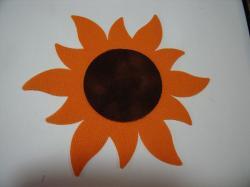Sunflower Set Laser Cut Appliques (Size: with FUSIBLE - , Color: Orange w/Brown Center)