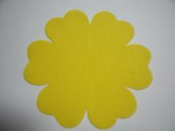 Flower 6 Petal Laser Cut Appliques (Size: with FUSIBLE - 3.5"W, Color: Yellow  )