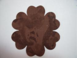 Flower 6 Petal Laser Cut Appliques (Size: 3.5"W, Color: Tonal - Brown )