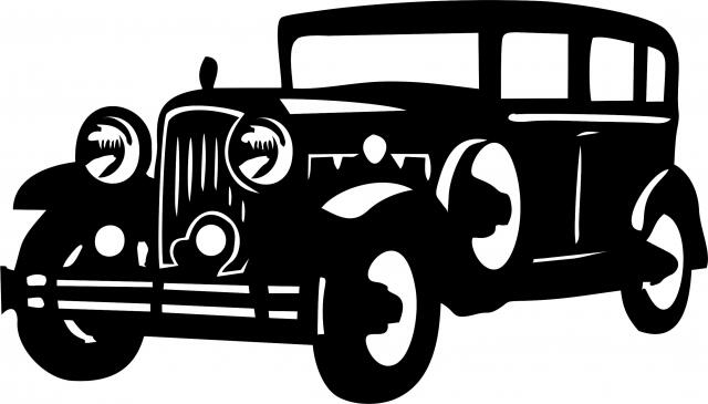 Antique Vintage 1930's Sedan Silhouette Laser Cut Appliques