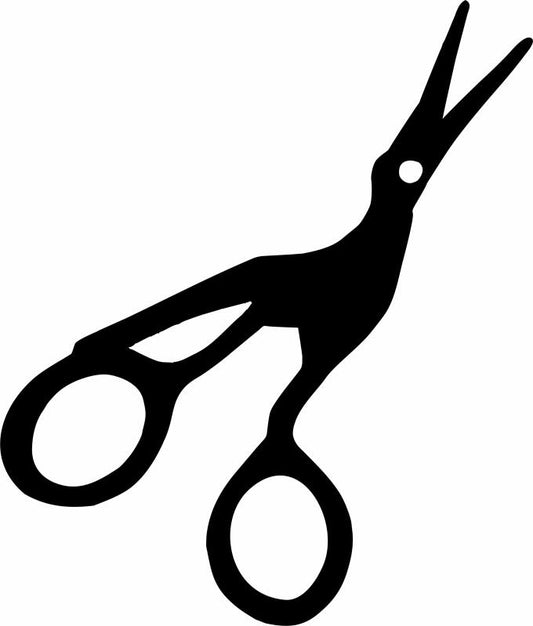 Embroidery Scissors - Stork Silhouette Laser Cut Appliques