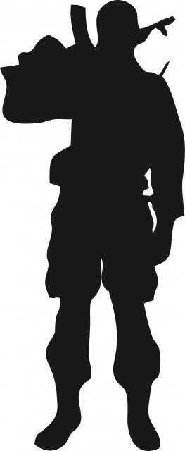 Soldier w/Rifle over Shoulder Laser Cut Appliques