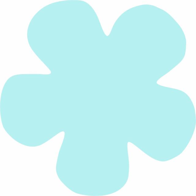 Flower 5 Petal Laser Cut Appliques (Size: with FUSIBLE - 4.5"W, Color: Tonal - Pastel Blue)
