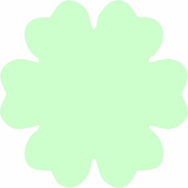 Flower 6 Petal Laser Cut Appliques (Size: 3.5"W, Color: Tonal - Pastel Green)