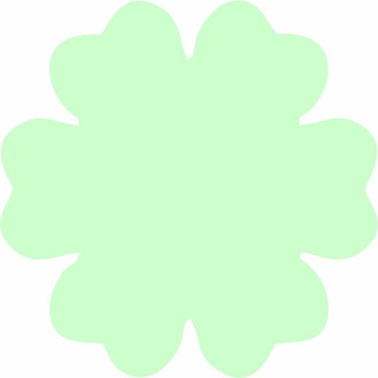Flower 6 Petal Laser Cut Appliques (Size: 3.5"W, Color: Tonal - Pastel Green)