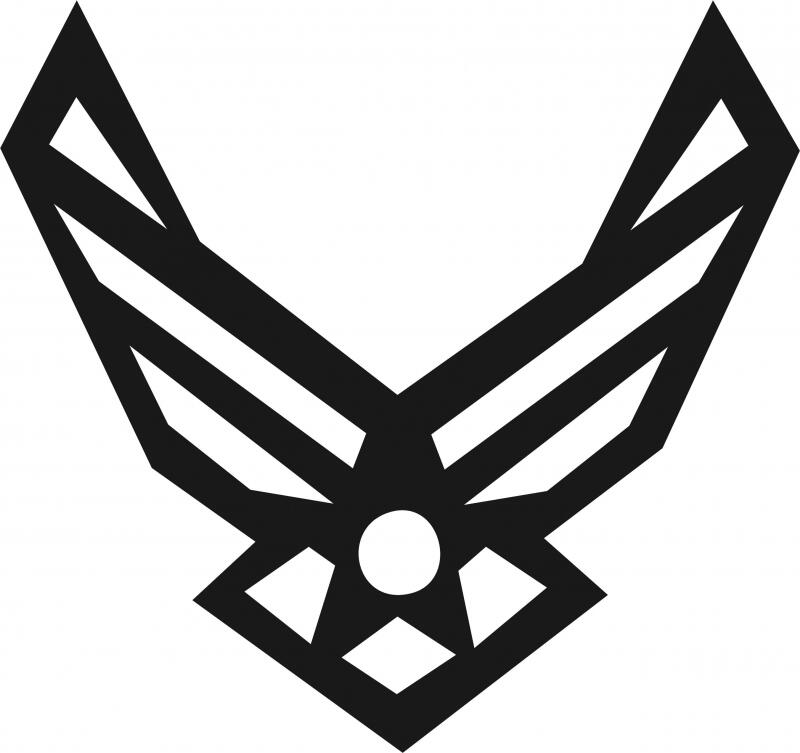 Air Force Symbol Silhouette Laser Cut Appliques (Size: with FUSIBLE - 8"W)