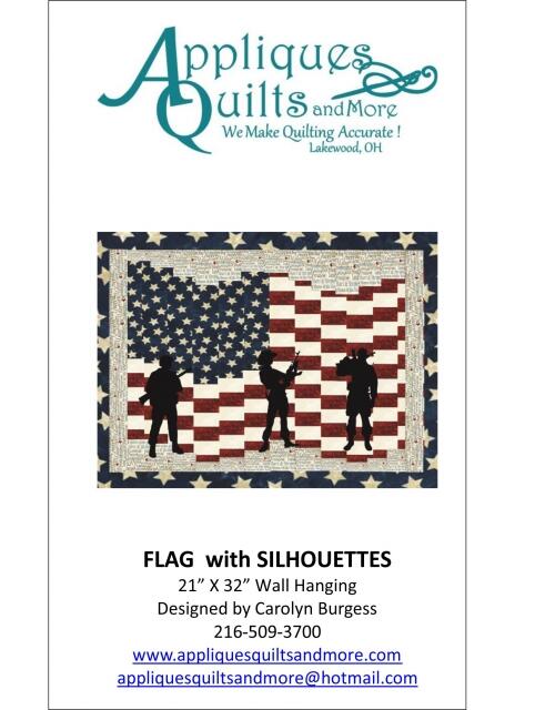 Flag w/Silhouettes Quilt Laser Cut  (Size: Flag Pattern ONLY, Color: Flag Pattern Only)