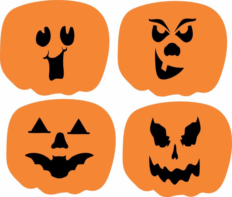 KIT - Jack'o'Lantern with Faces Laser  Cut Appliques