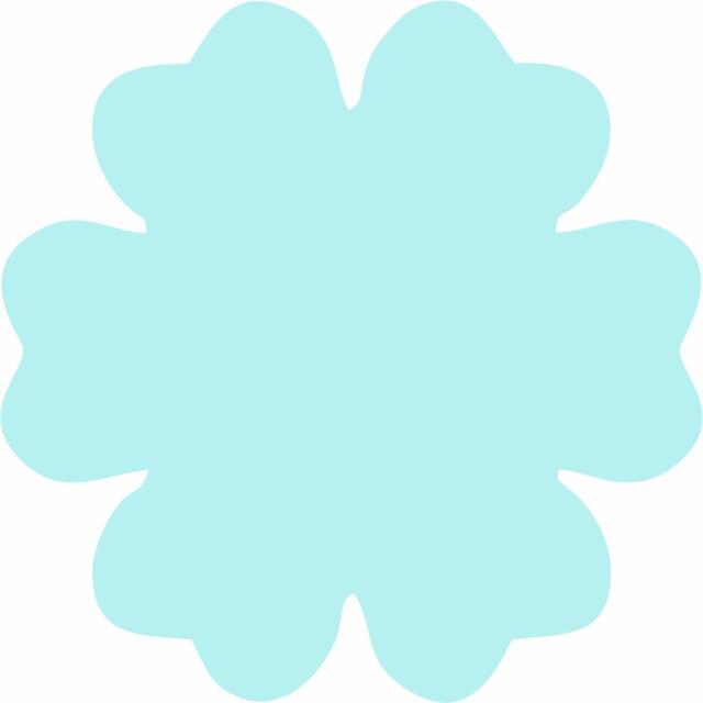 Flower 6 Petal Laser Cut Appliques (Size: with FUSIBLE - 3.5"W, Color: Tonal - Pastel Blue)