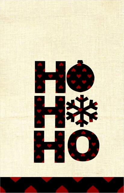 Towel Applique Kit - HO HO HO Laser Cut