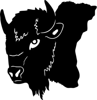 Buffalo Head Silhouette Laser Cut Appliques