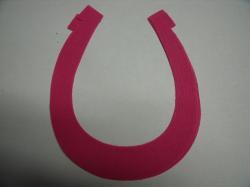 Horseshoe Laser Cut Appliques (Size: with FUSIBLE - 4"H, Color: Hot Pink  )
