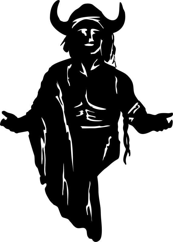 Native American Shaman Silhouette Laser Cut Appliques