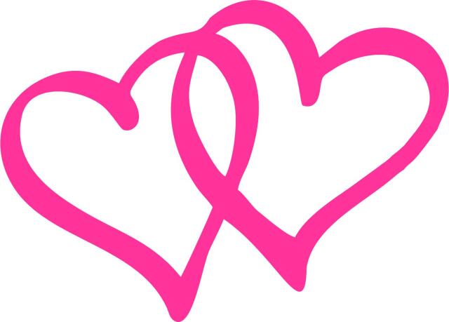 Double Heart Silhouette Laser Cut Appliques