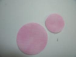 Flower Centers Round Laser Cut Appliques (Size: with FUSIBLE - 1", Color: Tonal - Pastel Pink  )