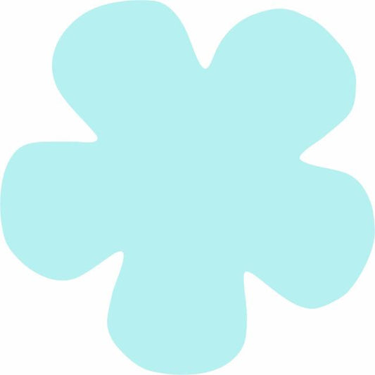 Flower 5 Petal Laser Cut Appliques (Size: 4.5"W, Color: Tonal - Pastel Blue)