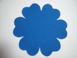 Flower 6 Petal Laser Cut Appliques (Size: 3.5"W, Color: Blue  )