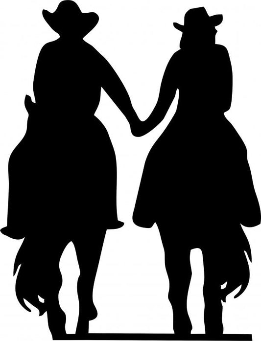 Western Couple #1 Silhouette Laser Cut Appliques