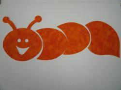 Worm Set One Color Laser Cut Appliques (Size: Set WITH FUSIBLE, Color: Tonal - Orange )