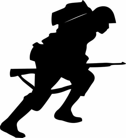Soldier Lunging Forward Laser Cut Silhouette