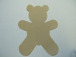 Teddy Bear Laser Cut Appliques (Size: with FUSIBLE - 4"H, Color: Tan/Beige  )