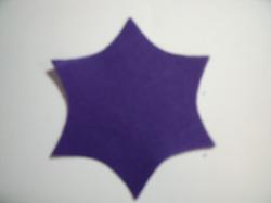 Flower Center Pointed Laser  Cut Appliques (Size: with FUSIBLE - 2.25"H, Color: Purple  )