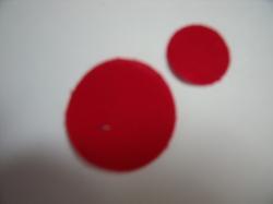 Flower Centers Round Laser Cut Appliques (Size: with FUSIBLE - 1", Color: Red )