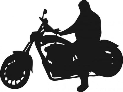 Motorcycle with Rider Silhouette Laser Cut Appliques