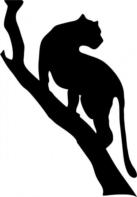 Panther on Branch Silhouette Laser Cut Appliques