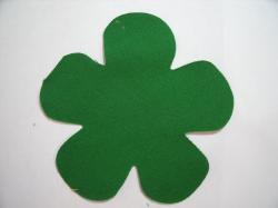 Flower 5 Petal Laser Cut Appliques (Size: 4.5"W, Color: Green  )