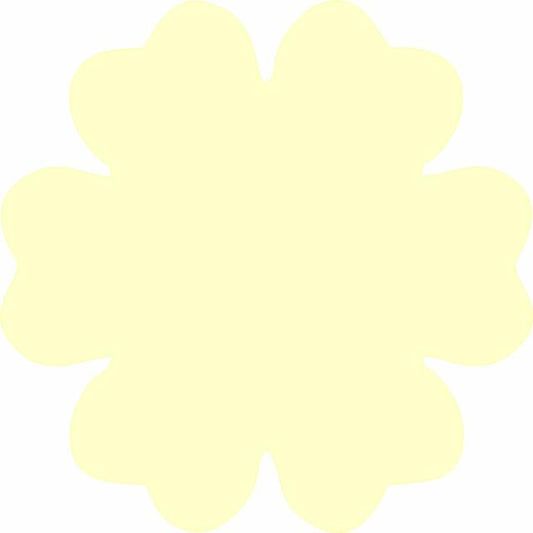 Flower 6 Petal Laser Cut Appliques (Size: 3.5"W, Color: Tonal - Pastel Yellow)