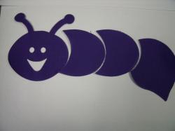 Worm Set One Color Laser Cut Appliques (Size: Set, Color: Purple  )