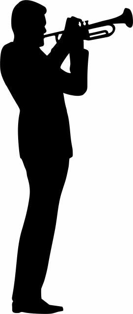 Classical Trumpet Player Laser Cut Silhouette