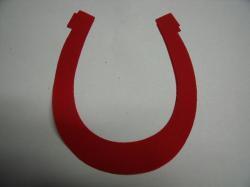 Horseshoe Laser Cut Appliques (Size: with FUSIBLE - 4"H, Color: Red  )