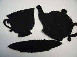 Teapot, Cup & Saucer Set Laser Cut Appliques