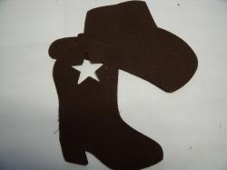 Cowboy Hat & Boot Laser Cut Appliques