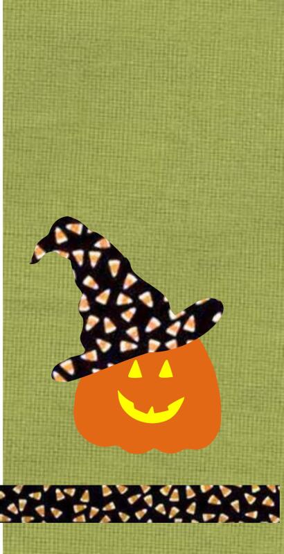 Towel Applique Kit - Jack'o'Lantern Laser Cut  (Price: Kit)