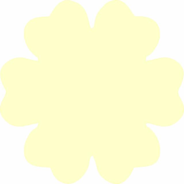 Flower 6 Petal Laser Cut Appliques (Size: with FUSIBLE - 3.5"W, Color: Tonal - Pastel Yellow)