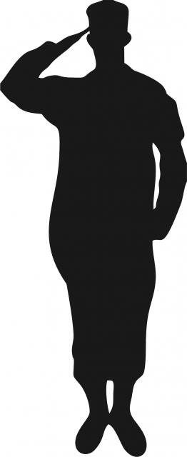 Soldier Saluting Silhouette Laser Cut Appliques