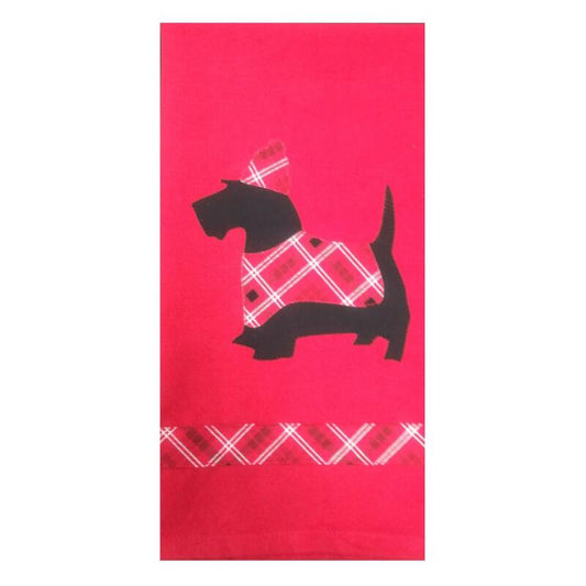 Towel Applique Kit - Winter Scottie