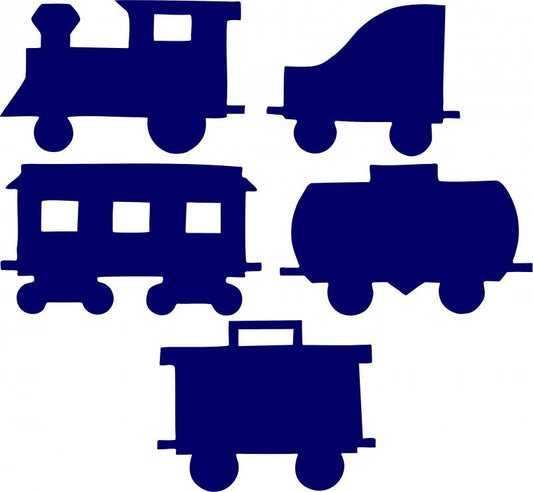 Christmas Train Set of 5 cars Laser Cut Appliques