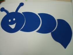 Worm Set One Color Laser Cut Appliques (Size: Set WITH FUSIBLE, Color: Blue )