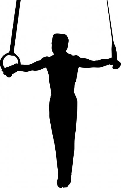 Male Gymnast on Rings Laser Cut Appliques